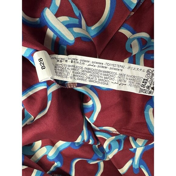 Zara Chain Print V-neck Midi Dress Size S Multicolored Spring Vacation New - Picture 15 of 16